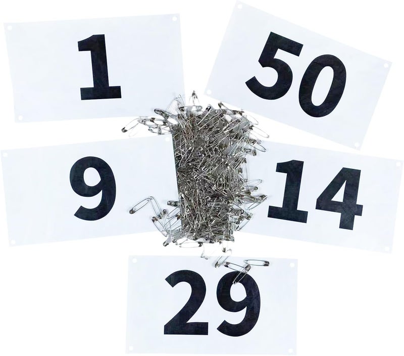 UISKOOPW Tyvek Race Bibs Running Numbers with Safety Pins, Audition Numbers|Tryout Numbers 1-500 for Marathon Runners Events Sports Games - Image 4